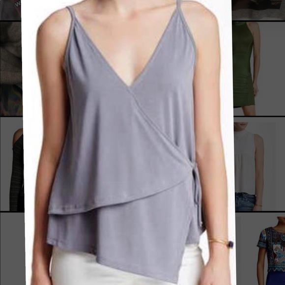 Solemio Tops - Grey surplice tie over top